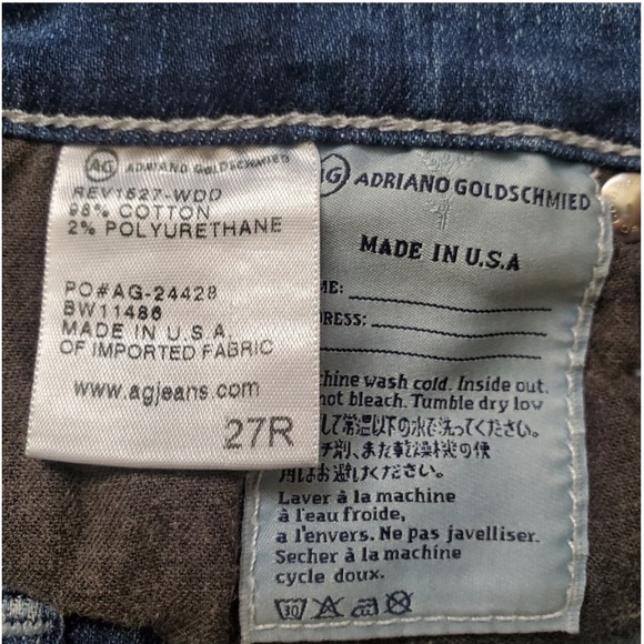 AG Jeans “The Skinny Zip Up Ankle” Jeans. Size 27 - Picture 2 of 4